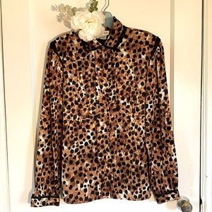 Vintage Nicola US size 6 silky animal print blouse
